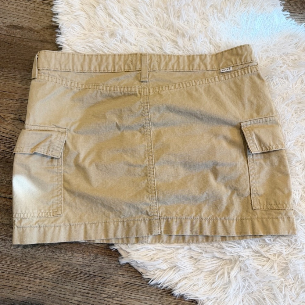 Levis 94 Cargo Mini Skirt 29 Khaki Y2K Streetwear Normcore Gorpcore Indie Street - Picture 7 of 7